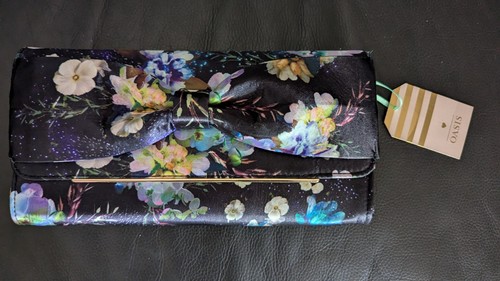 Oasis black floral - floral, bow