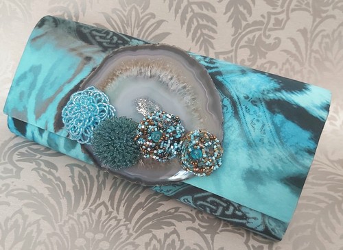 Amishi clutch bag - clutch, agate