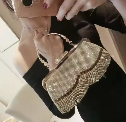 With diamond evening - evening, clutch
