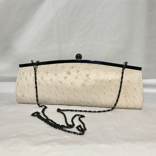 Women faux ostrich - ostrich, ivory