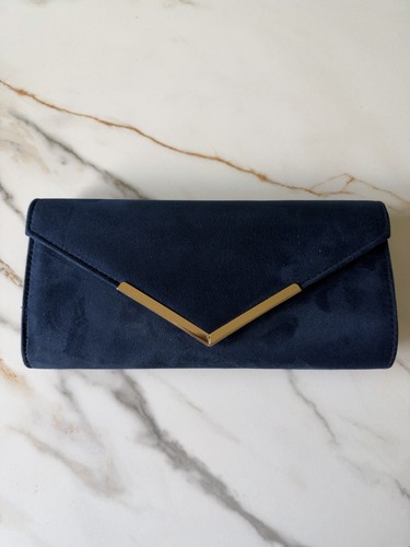 Navy blue velvet - blue, clutch