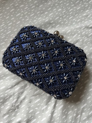 Quiz navy blue - blue, beaded