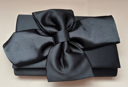 Black bow bag - black,