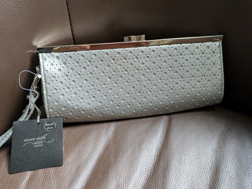 Occasion silver clutch with - occasion,