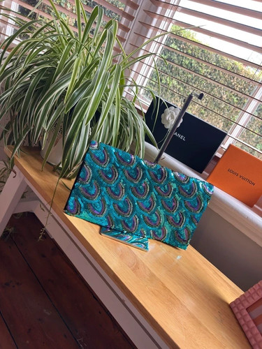 Next peacock sequin clutch bag - sequin,